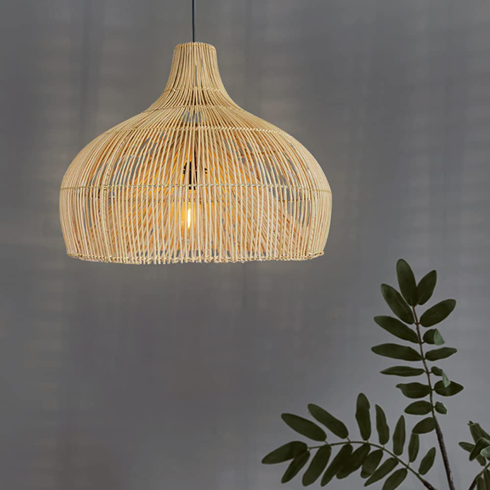 ARRBRR Rattan Lamp Pendant Light Vintage Hanging Lampshades E27